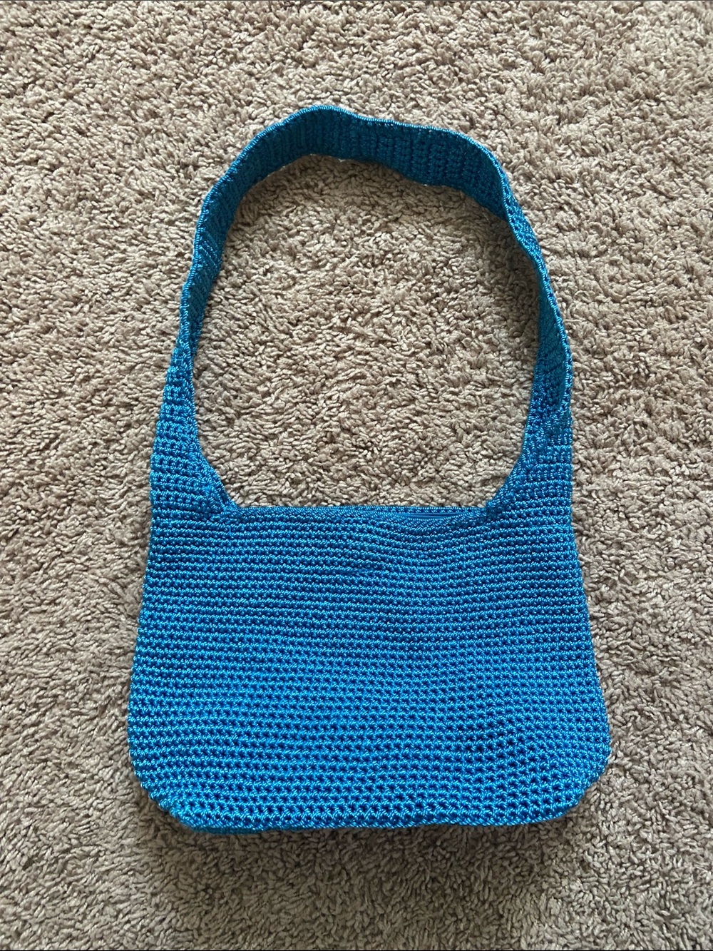 Vintage The Sak Blue Crochet Shoulder Bag